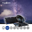 Nedis GCK51110BKUS Gaming Combo Kit 5-in-1 Toetsenbord, Koptelefoon, Muis En Muismat Zwart Qwerty U