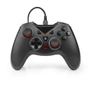 Nedis GGPD110BK Gamepad Usb Type-a Usb Gevoed Pc Aantal Knoppen: 12 Kabellengte: 1.60 M Zwart