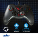 Nedis GGPD110BK Gamepad Usb Type-a Usb Gevoed Pc Aantal Knoppen: 12 Kabellengte: 1.60 M Zwart