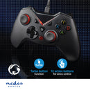 Nedis GGPD110BK Gamepad Usb Type-a Usb Gevoed Pc Aantal Knoppen: 12 Kabellengte: 1.60 M Zwart