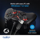 Nedis GGPD110BK Gamepad Usb Type-a Usb Gevoed Pc Aantal Knoppen: 12 Kabellengte: 1.60 M Zwart