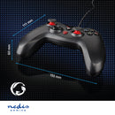 Nedis GGPD110BK Gamepad Usb Type-a Usb Gevoed Pc Aantal Knoppen: 12 Kabellengte: 1.60 M Zwart