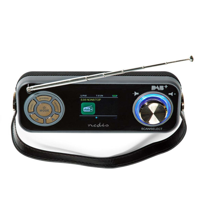 Nedis RDDB5200BK Dab+ Radio Tafelmodel Dab+ / Fm 2.4 &quot; Kleurenscherm Batterij Gevoed / Netvoed