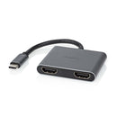 Nedis CCGB64670BK01 Usb Multi-port Adapter Usb 3.2 Gen 1 Usb-c&trade; Male 2x Hdmi&trade; 0.10 M Ro