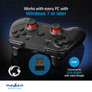 Nedis GGPDW110BK Gamepad Draadloos Batterij Gevoed Pc Aantal Knoppen: 11 Kabellengte: 1.00 M Zwart