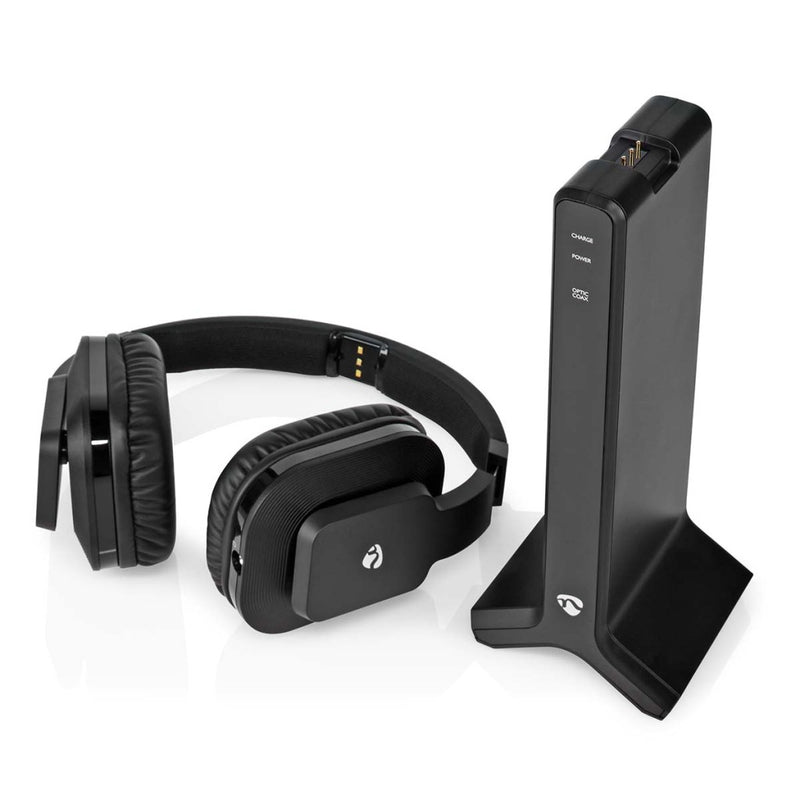 Nedis HPRF321BK Draadloze Tv-koptelefoon Rf Over-ear Maximale Batterijduur: 8 Hrs 25 M Digitale Aud