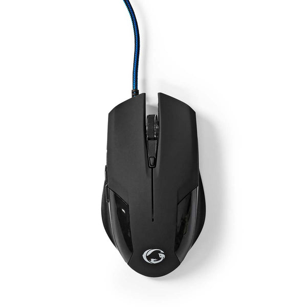 Nedis GMWD110BK Gaming Muis Bedraad Dpi: 1200 / 2400 / 4800 / 7200 Dpi Instelbare Dpi Aantal Knoppe