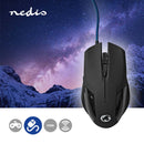 Nedis GMWD110BK Gaming Muis Bedraad Dpi: 1200 / 2400 / 4800 / 7200 Dpi Instelbare Dpi Aantal Knoppe