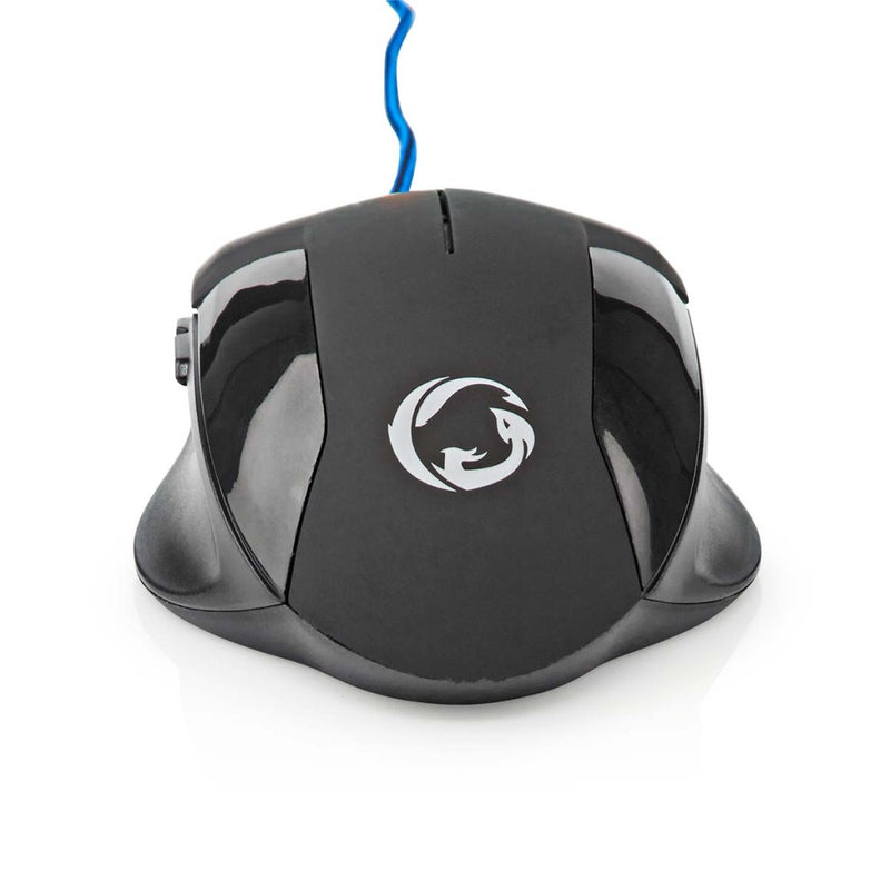 Nedis GMWD110BK Gaming Muis Bedraad Dpi: 1200 / 2400 / 4800 / 7200 Dpi Instelbare Dpi Aantal Knoppe