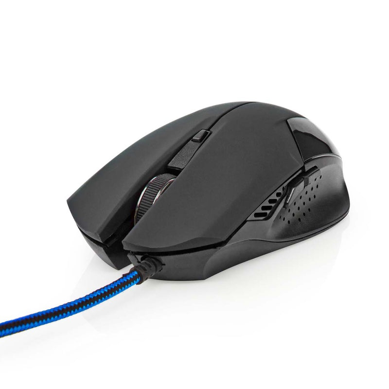 Nedis GMWD110BK Gaming Muis Bedraad Dpi: 1200 / 2400 / 4800 / 7200 Dpi Instelbare Dpi Aantal Knoppe