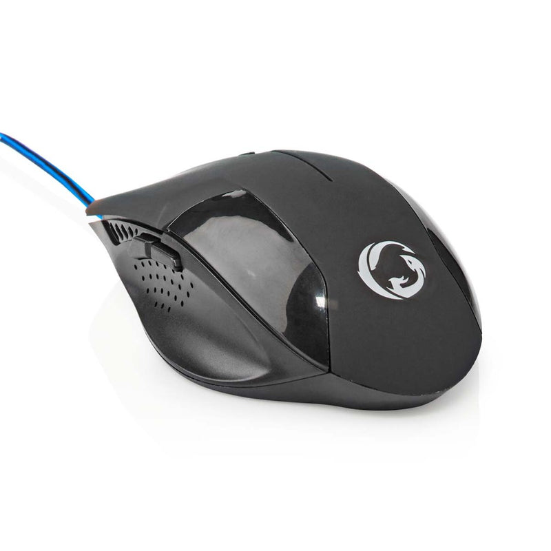 Nedis GMWD110BK Gaming Muis Bedraad Dpi: 1200 / 2400 / 4800 / 7200 Dpi Instelbare Dpi Aantal Knoppe