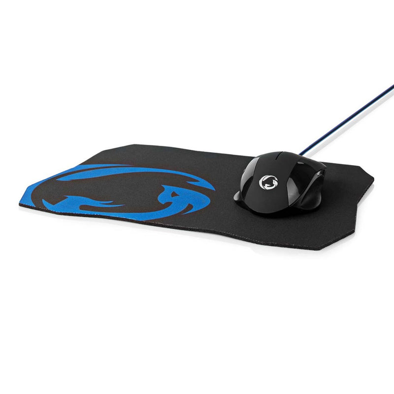 Nedis GMMP110BK Gaming Muis &amp; Muismat Set Bedraad Dpi: 1200 / 2400 / 4800 / 7200 Dpi Instelbare
