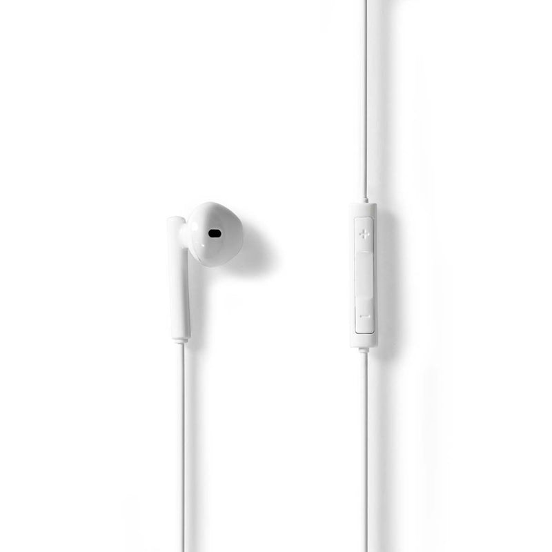 Nedis HPWD2080WT Bedrade Koptelefoon Lightning Kabellengte: 1.20 M Ingebouwde Microfoon Volumebedie