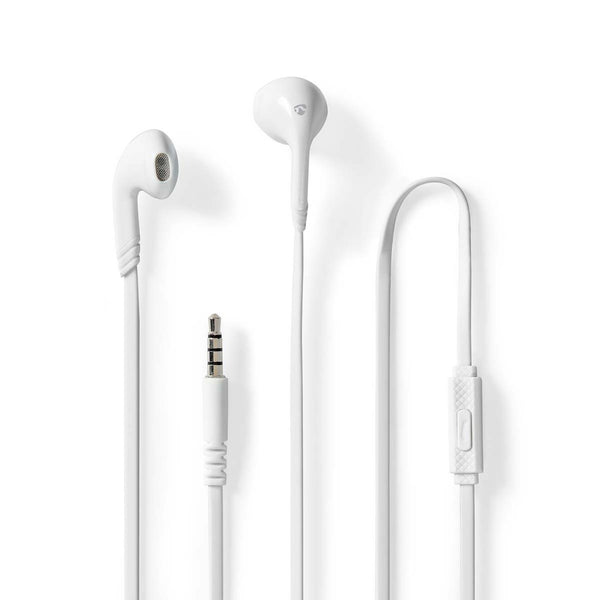 Nedis HPWD2021WT Bedrade Koptelefoon 3,5 Mm Kabellengte: 1.20 M Ingebouwde Microfoon Wit