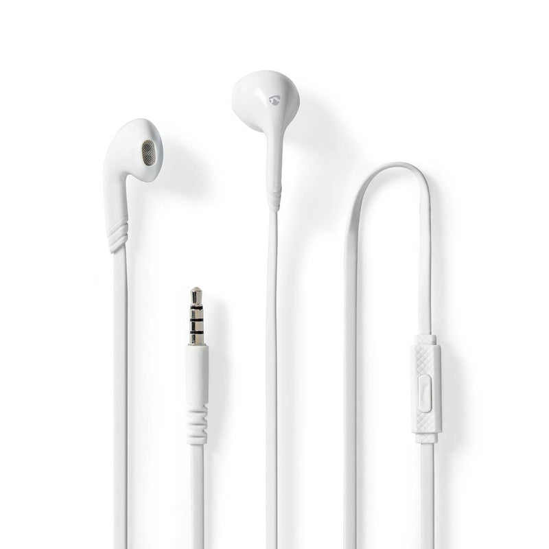 Nedis HPWD2021WT Bedrade Koptelefoon 3,5 Mm Kabellengte: 1.20 M Ingebouwde Microfoon Wit