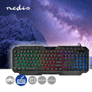 Nedis GKBD110BKUS Bedraad Gaming Toetsenbord Usb Type-a Membrane Toetsen Led Qwerty Us Internationa