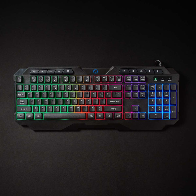 Nedis GKBD110BKUS Bedraad Gaming Toetsenbord Usb Type-a Membrane Toetsen Led Qwerty Us Internationa