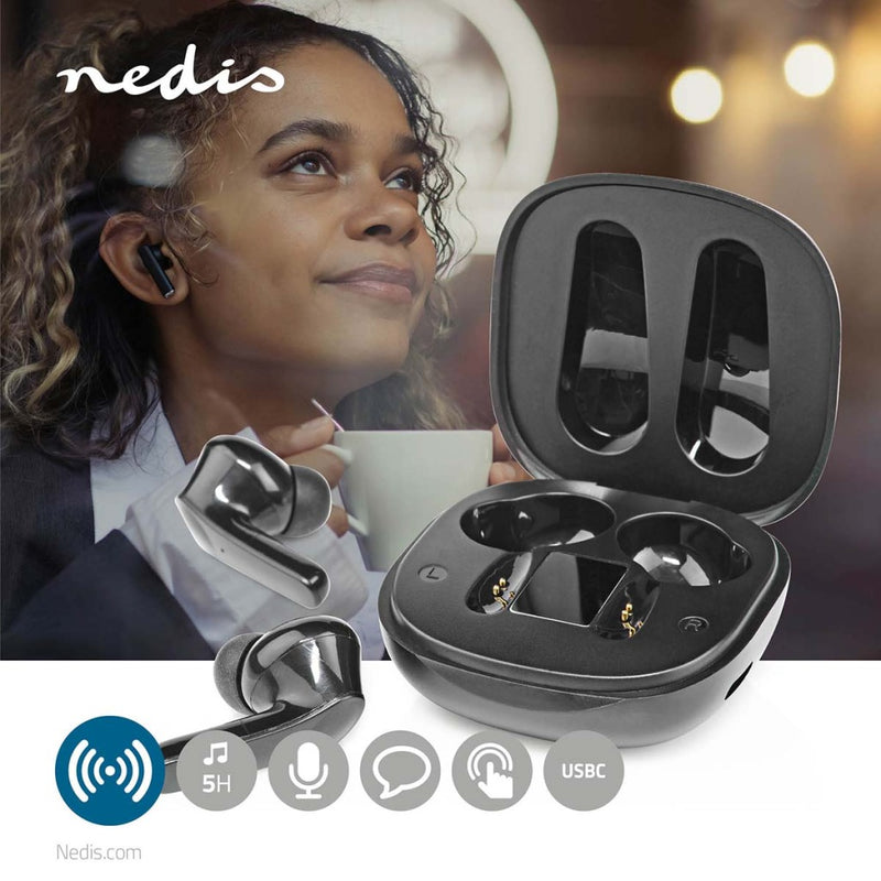 Nedis HPBT5060BK Volledig Draadloze Oordopjes Bluetooth&reg; Maximale Batterijduur: 5 Uur Aanraakbe