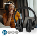 Nedis HPBT1202BK Draadloze Over-ear Koptelefoon Maximale Batterijduur: 7 Uur Ingebouwde Microfoon D