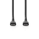 Nedis CCGP60710BK20 Usb-kabel Usb 2.0 Usb-c&trade; Male Usb-c&trade; Male 240 W 480 Mbps Vernikkeld