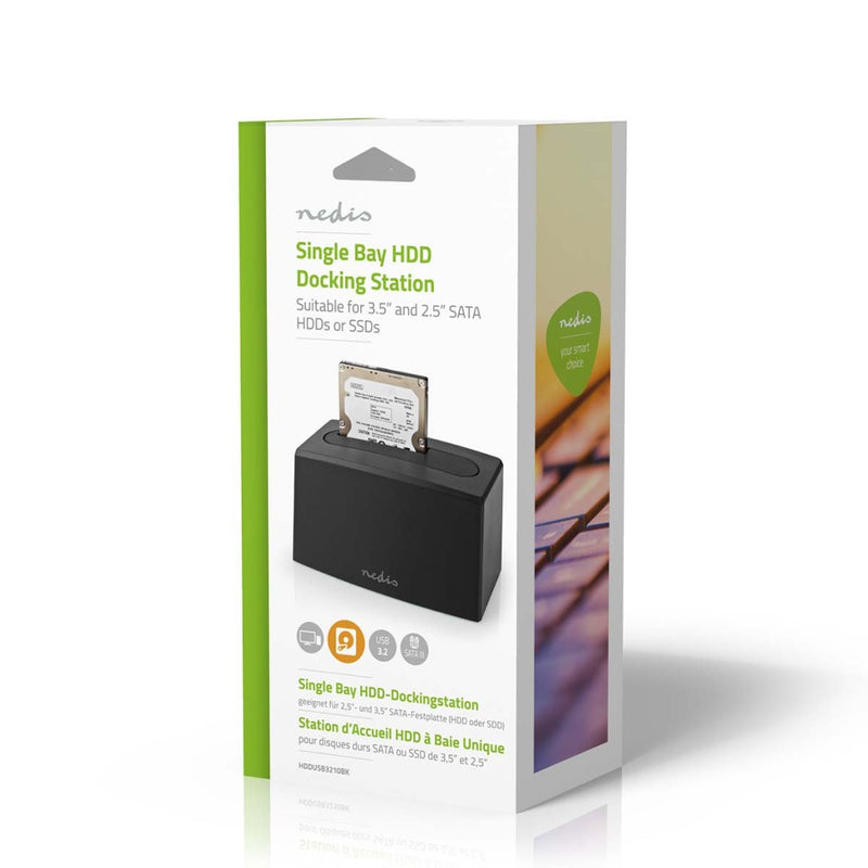Nedis HDDUSB3210BK Docking Station Voor Harde Schijf Usb 3.2 Gen1 Usb Type-a 1 Schijf 2.5 / 3.5 &qu