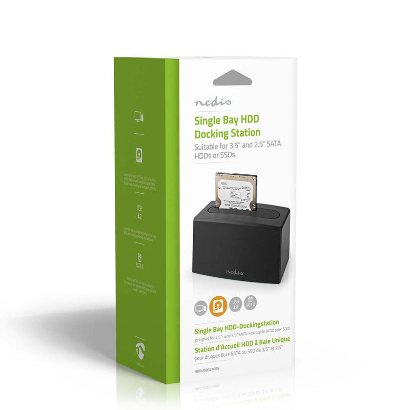 Nedis HDDUSB3210BK Docking Station Voor Harde Schijf Usb 3.2 Gen1 Usb Type-a 1 Schijf 2.5 / 3.5 &qu