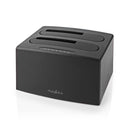 Nedis HDDUDB3210BK Docking Station Voor Harde Schijf Usb 3.2 Gen1 Usb Type-a 2 Schijven 2.5 / 3.5 &