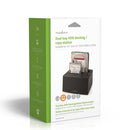 Nedis HDDUDB3210BK Docking Station Voor Harde Schijf Usb 3.2 Gen1 Usb Type-a 2 Schijven 2.5 / 3.5 &