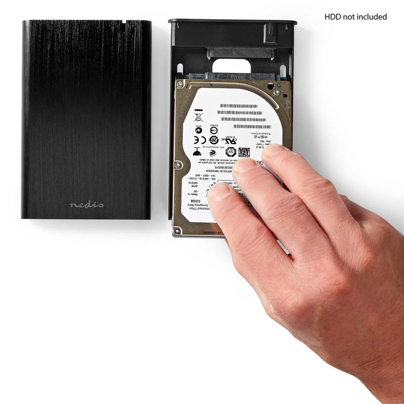 Nedis HDDE25410BK Hardeschijfbehuizing 2.5 &quot; Usb 3.2 Gen1 Usb Type-a / Usb Type-c&trade; Noteb