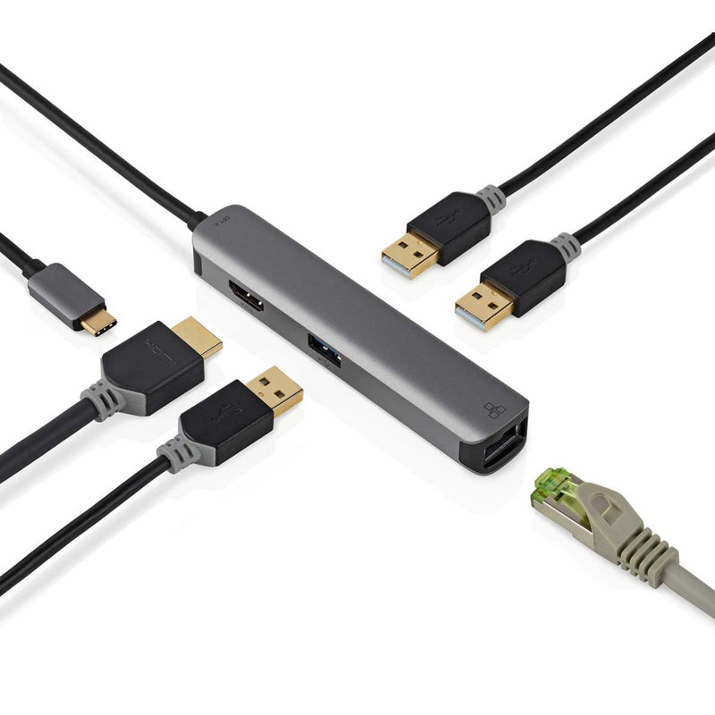 Nedis CCBW64210AT02 Usb Multi-port Adapter Usb 3.2 Gen 1 Usb-c&trade; Male Hdmi&trade; Female / Rj4