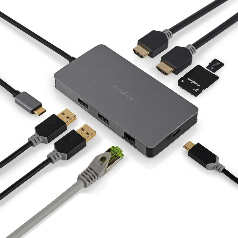 Nedis CCBW64250AT02 Usb Multi-port Adapter Usb 3.2 Gen 1 Usb-c&trade; Male Micro Sd / Rj45 Female /