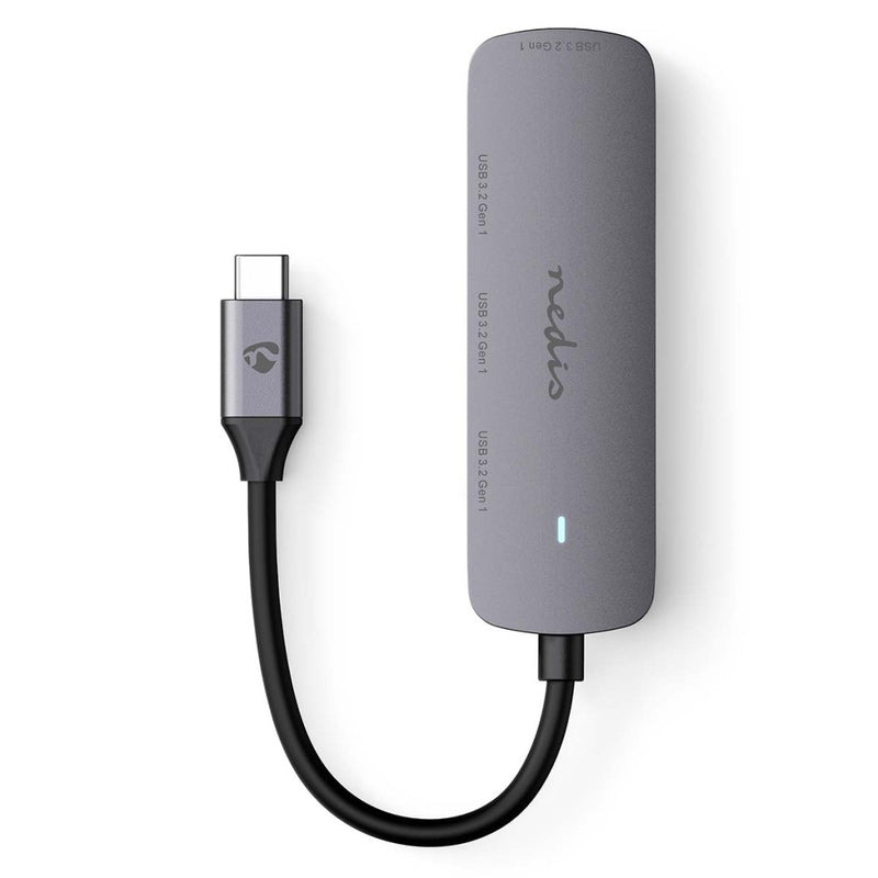 Nedis CCGB64220GY01 Usb-hub 1x Usb-c&trade; 4x Usb A Female 4-poorts Poort(en) Usb 3.2 Gen 1 Usb Ge