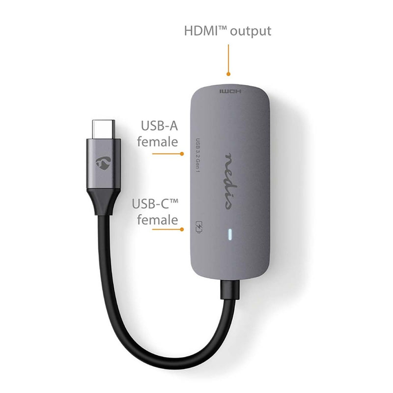 Nedis CCGB64230GY01 Usb Multi-port Adapter Usb 3.2 Gen 1 Usb-c&trade; Male Hdmi&trade; Output / Usb