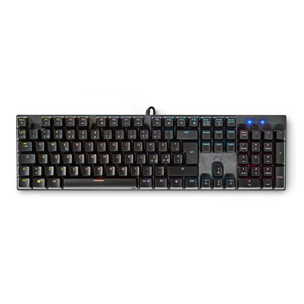 Nedis GKBDM110BKND Bedraad Gaming Toetsenbord Usb Type-a Mechanische Toetsen Led Qwerty Scandinavis