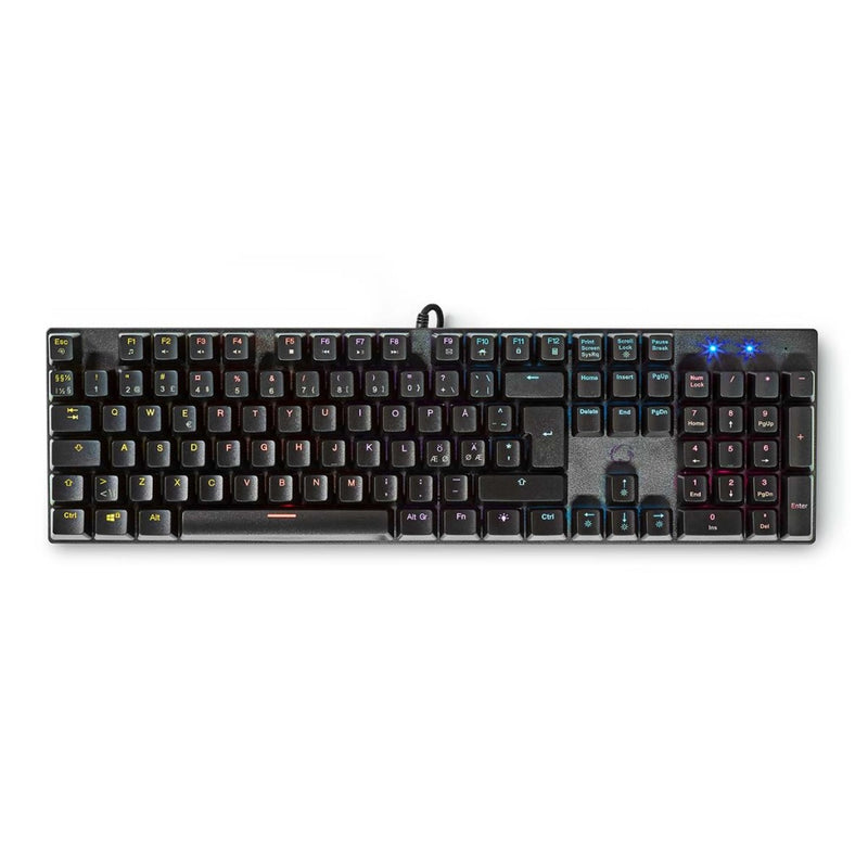 Nedis GKBDM110BKND Bedraad Gaming Toetsenbord Usb Type-a Mechanische Toetsen Led Qwerty Scandinavis