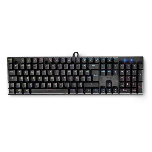 Nedis GKBDM110BKFR Bedraad Gaming Toetsenbord Usb Type-a Mechanische Toetsen Led Azerty Frans Usb G