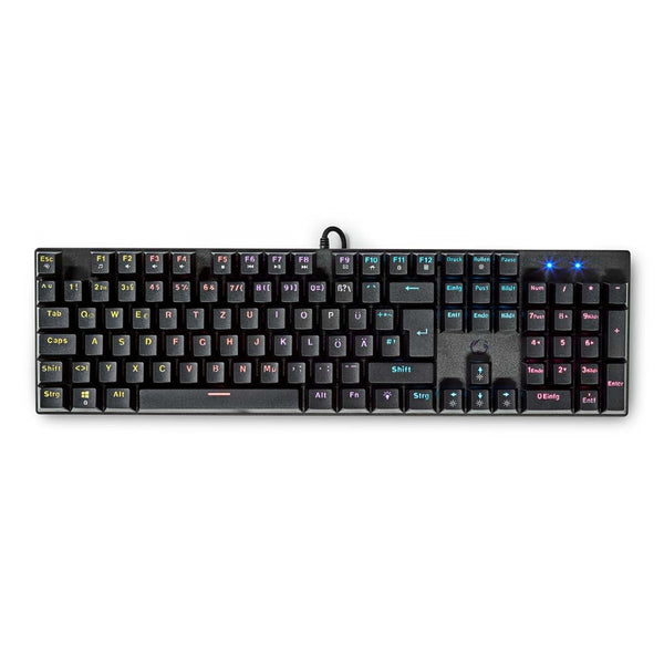 Nedis GKBDM110BKDE Bedraad Gaming Toetsenbord Usb Type-a Mechanische Toetsen Led Qwertz Duits Usb G