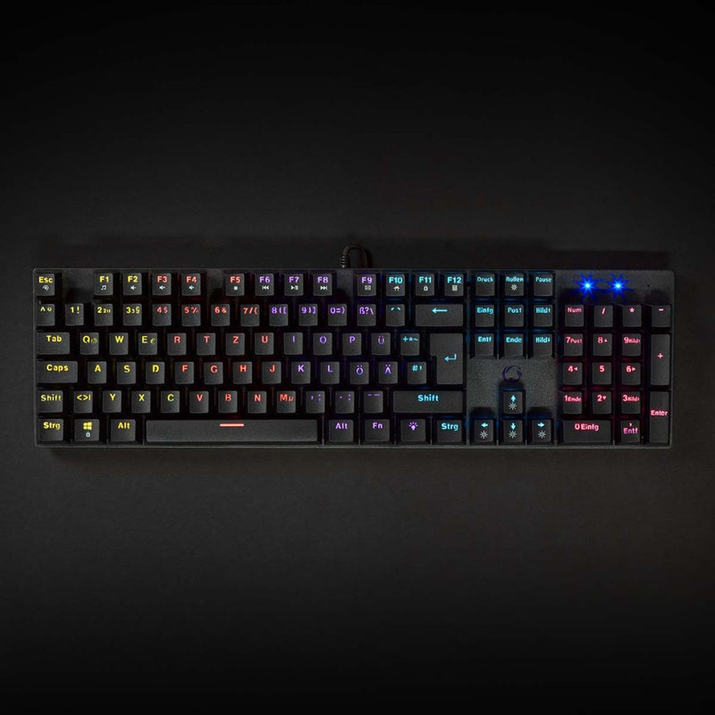 Nedis GKBDM110BKDE Bedraad Gaming Toetsenbord Usb Type-a Mechanische Toetsen Led Qwertz Duits Usb G