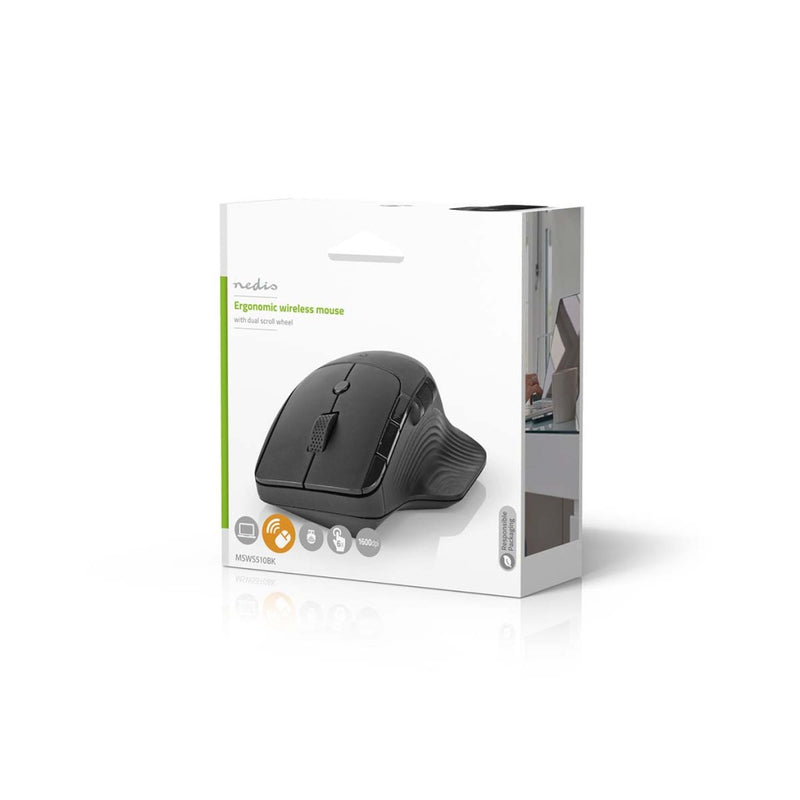 Nedis MSWS510BK Muis Draadloos 800 / 1200 / 1600 Dpi Instelbare Dpi Aantal Knoppen: 6 Rechtshandig