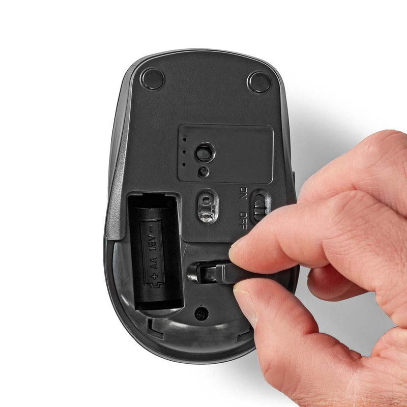 Nedis MSWS110BK Muis Draadloos 800 / 1200 / 1600 Dpi Instelbare Dpi Aantal Knoppen: 6 Rechtshandig
