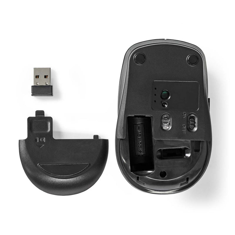 Nedis MSWS110BK Muis Draadloos 800 / 1200 / 1600 Dpi Instelbare Dpi Aantal Knoppen: 6 Rechtshandig