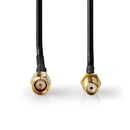 Nedis CSGB02010BK50 Antennekabel Sma Male Sma Female Verguld 50 Ohm Enkelvoudig Afgeschermd 5.00 M