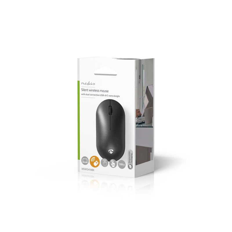 Nedis MSWS410BK Muis Draadloos 1200 Dpi Aantal Knoppen: 3 Tweehandig