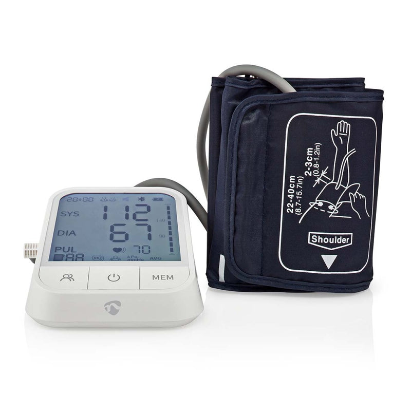 Nedis BTHBP10WT Smartlife Bloeddrukmeter Arm Bluetooth&reg; Lcd-scherm 22 - 42 Cm Aanduiding Van St