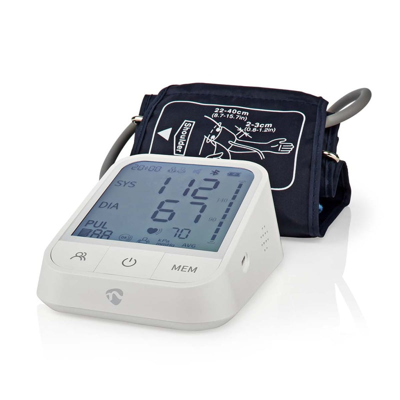 Nedis BTHBP10WT Smartlife Bloeddrukmeter Arm Bluetooth&reg; Lcd-scherm 22 - 42 Cm Aanduiding Van St