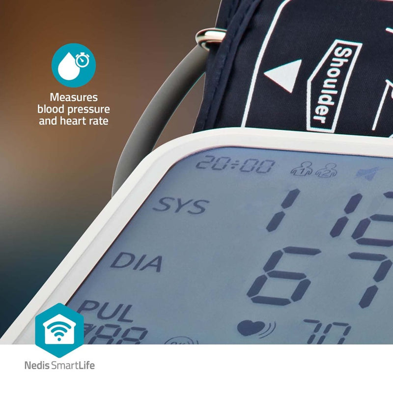 Nedis BTHBP10WT Smartlife Bloeddrukmeter Arm Bluetooth&reg; Lcd-scherm 22 - 42 Cm Aanduiding Van St