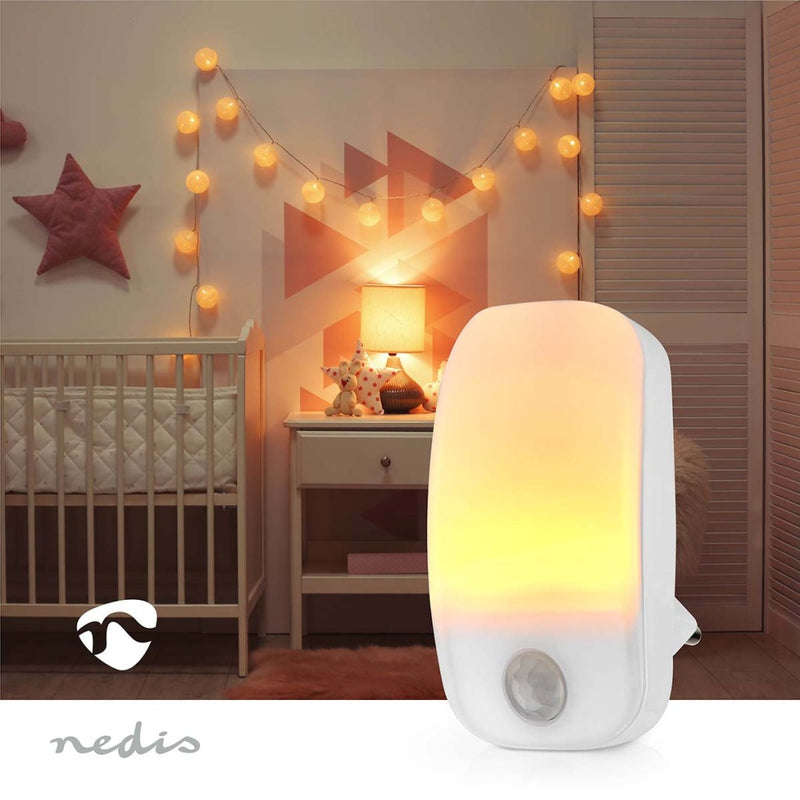 Nedis LNLW10WT Nachtlampje Met Stekker Bewegingssensor 0.55 W 11 Lm Warm Wit