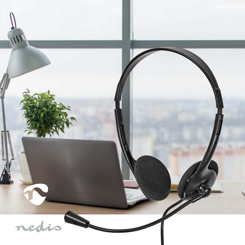 Nedis CHSTU110BK Pc-headset On-ear Stereo Usb Type-a / Usb Type-c&trade; Inklapbare Microfoon Zwart