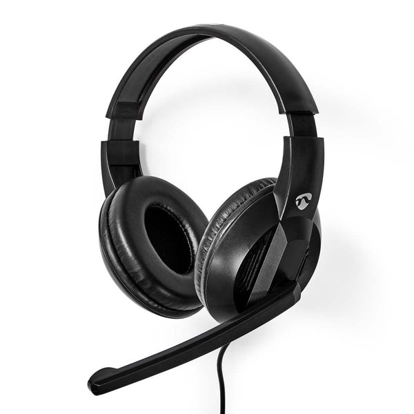 Nedis CHSTU210BK Pc-headset Over-ear Stereo Usb Type-a / Usb Type-c&trade; Inklapbare Microfoon Zwa