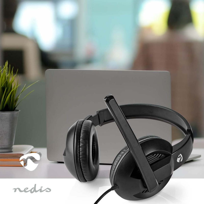 Nedis CHSTU210BK Pc-headset Over-ear Stereo Usb Type-a / Usb Type-c&trade; Inklapbare Microfoon Zwa